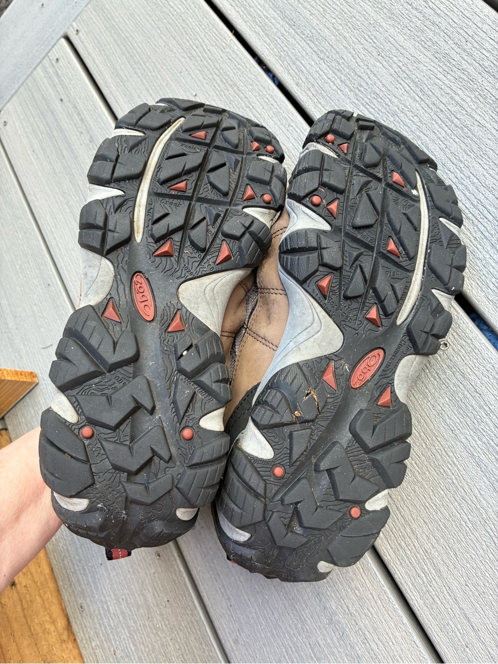 Oboz Red Brown Hiking Shoes size 10 men’s - Picture 4 of 5